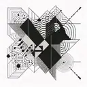 Abstract geometric pattern symbolizing the struggle with OCD tattoo design idea