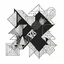 Abstract geometric pattern symbolizing the struggle with OCD tattoo design idea