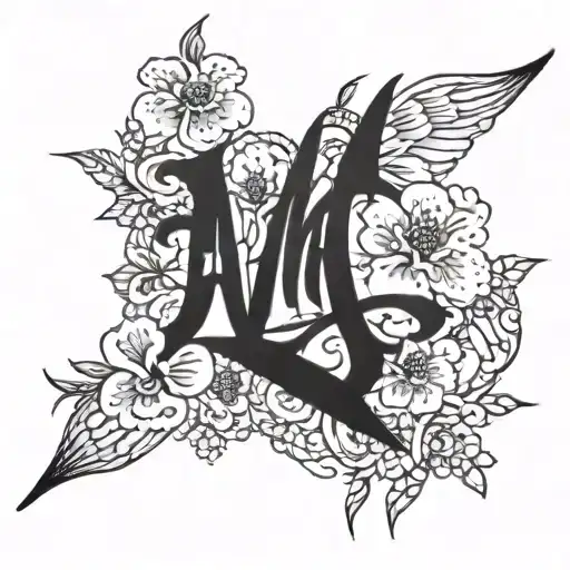 Alicia name memorial tattoo design idea