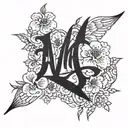 Alicia name memorial tattoo design idea