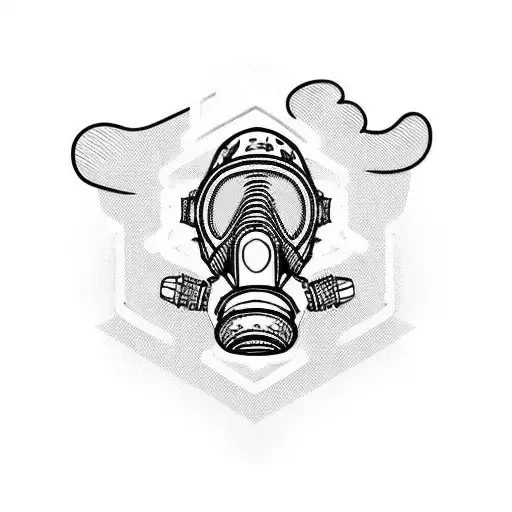 Soldier in gas mask tattoo design idea