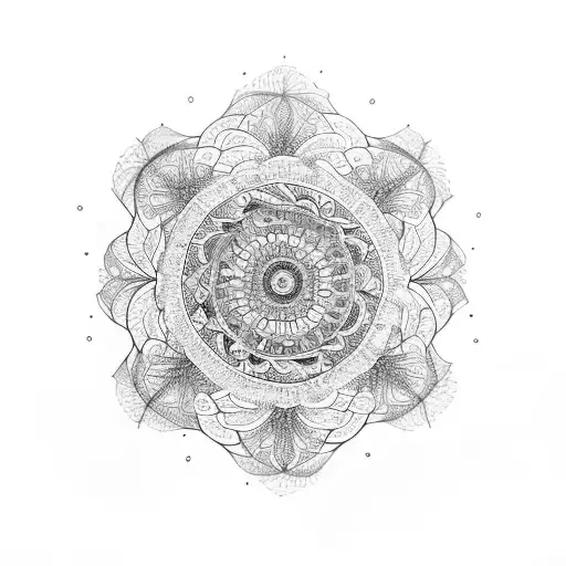 forearm mandala with a dragonfly in the center tattoo design idea