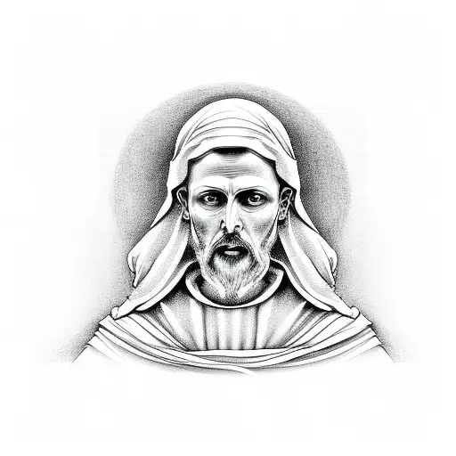 minamalist drawing st francis tattoo design idea