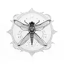 forearm mandala with a dragonfly in the center tattoo design idea