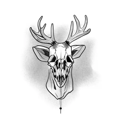 deer skull on hand and fingers tattoo design idea
