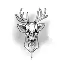 deer skull on hand and fingers tattoo design idea