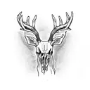 deer skull on hand and fingers tattoo design idea