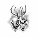 deer skull on hand and fingers tattoo design idea