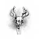 deer skull on hand and fingers tattoo design idea