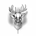 deer skull sideview on hand and fingers tattoo design idea