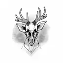 deer skull sideview on hand and fingers tattoo design idea