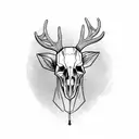 deer skull sideview on hand and fingers tattoo design idea