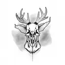 deer skull sideview on hand and fingers tattoo design idea