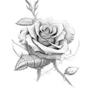 cross with rosevine intertwined tattoo design idea