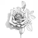 cross with rosevine intertwined tattoo design idea