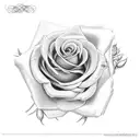 cross with rosevine intertwined tattoo design idea