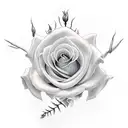 cross with rosevine intertwined tattoo design idea