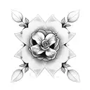 cross with rosevine intertwined tattoo design idea