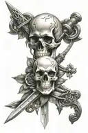 skull and dagger tattoo design idea
