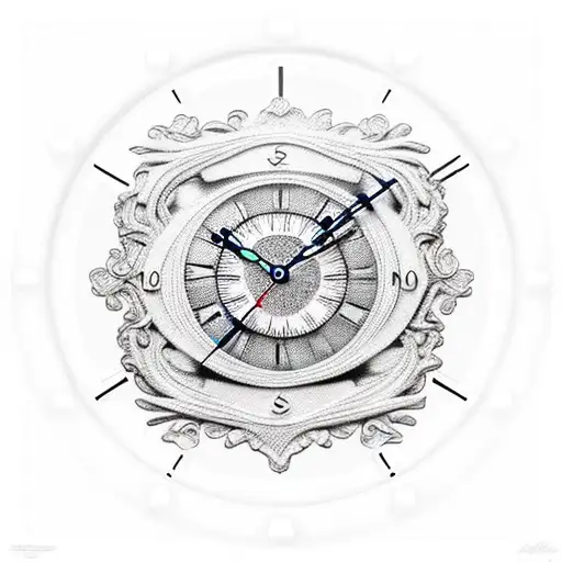 broken clock  tattoo design idea