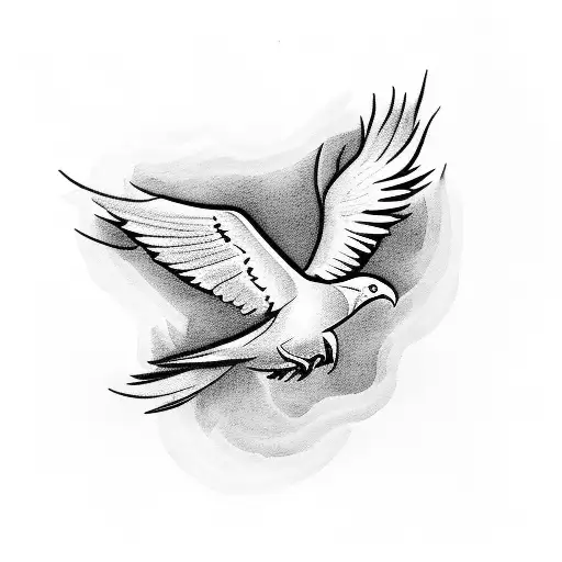 dove raven tattoo design idea