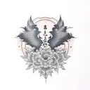 dove raven tattoo design idea