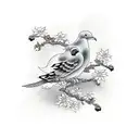 dove raven tattoo design idea