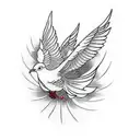 dove raven tattoo design idea