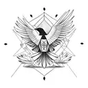 raven half dove tattoo design idea