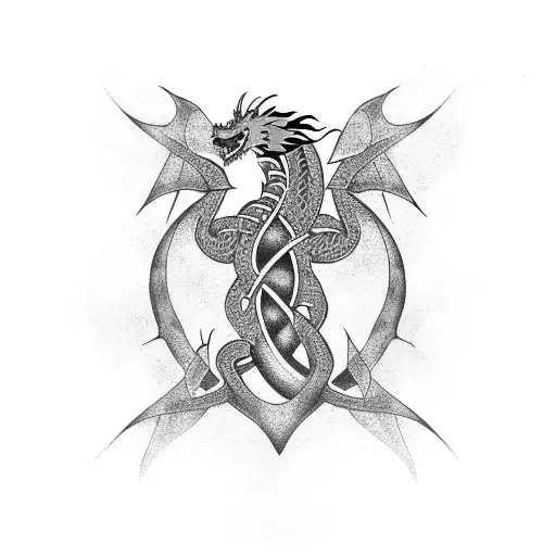 celtic dragon tattoo design idea