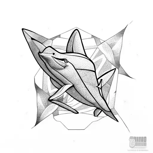 Tattoo uploaded by Stacie Mayer • An interesting geometric watercolor  hammerhead shark tattoo by Zoe Freyre. #geometric #watercolor #ZoeFreyre # shark #hamerheadshark • Tattoodo