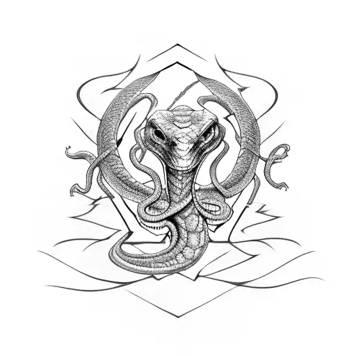 Slytherin house snake  tattoo design idea
