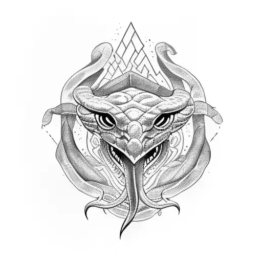 Slytherin house snake  Harry Potter  tattoo design idea