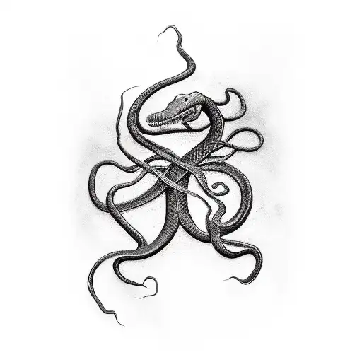 Slytherin house snake  Harry Potter  tattoo design idea