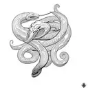 Slytherin house snake  tattoo design idea