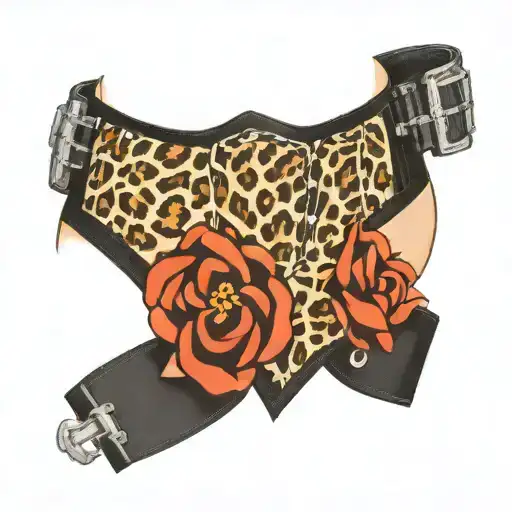 leopard print garter belt tattoo design idea