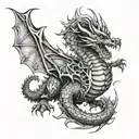 mechanical dragon warrior tattoo design idea