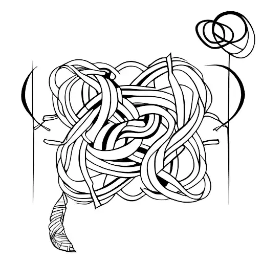 tangled thread tattoo design idea
