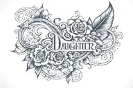 daughter name tattoo design idea