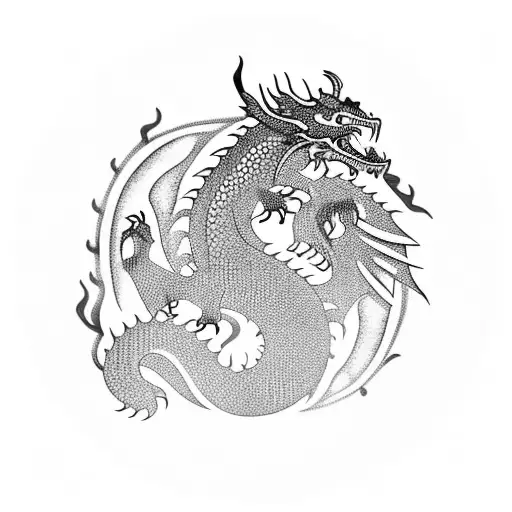volcanic dragon tattoo design idea