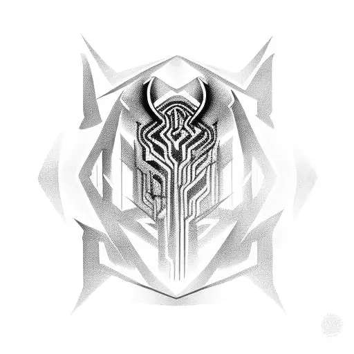 cyber sigilism tattoo design idea