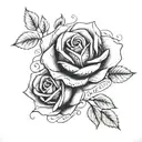 A black and grey realistic rose intertwined with a meaningful quote about family tattoo design idea