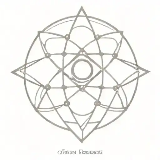 atom logo mixed with the eye of horus tattoo design idea