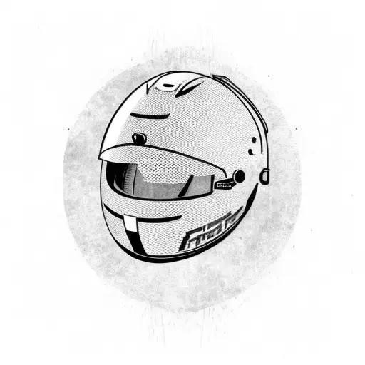 helmet with f1 car tattoo design idea