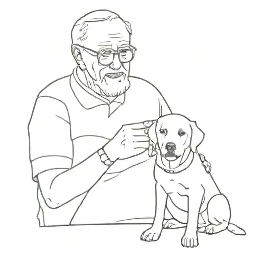 grandad with  Labrador tattoo design idea