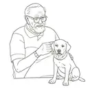 grandad with  Labrador tattoo design idea