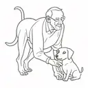 grandad with  Labrador tattoo design idea