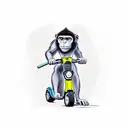 Monkey on scooter, programmer tattoo design idea