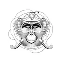 Monkey on scooter, programmer tattoo design idea