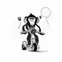 Monkey on scooter, programmer tattoo design idea